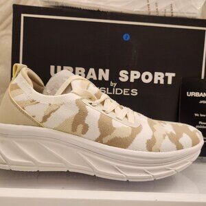 J/Slides Urban Sport NWB Hattie Sneakers, Beige Camo Knit 8.5. NIB